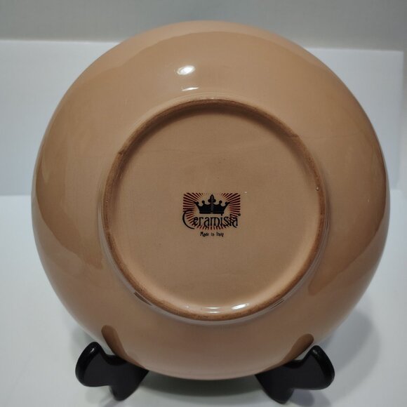 Ceramisia Ceramic Bowl Green/Purple  Pattern: Artichoke  Large 8.75" - Picture 2 of 7